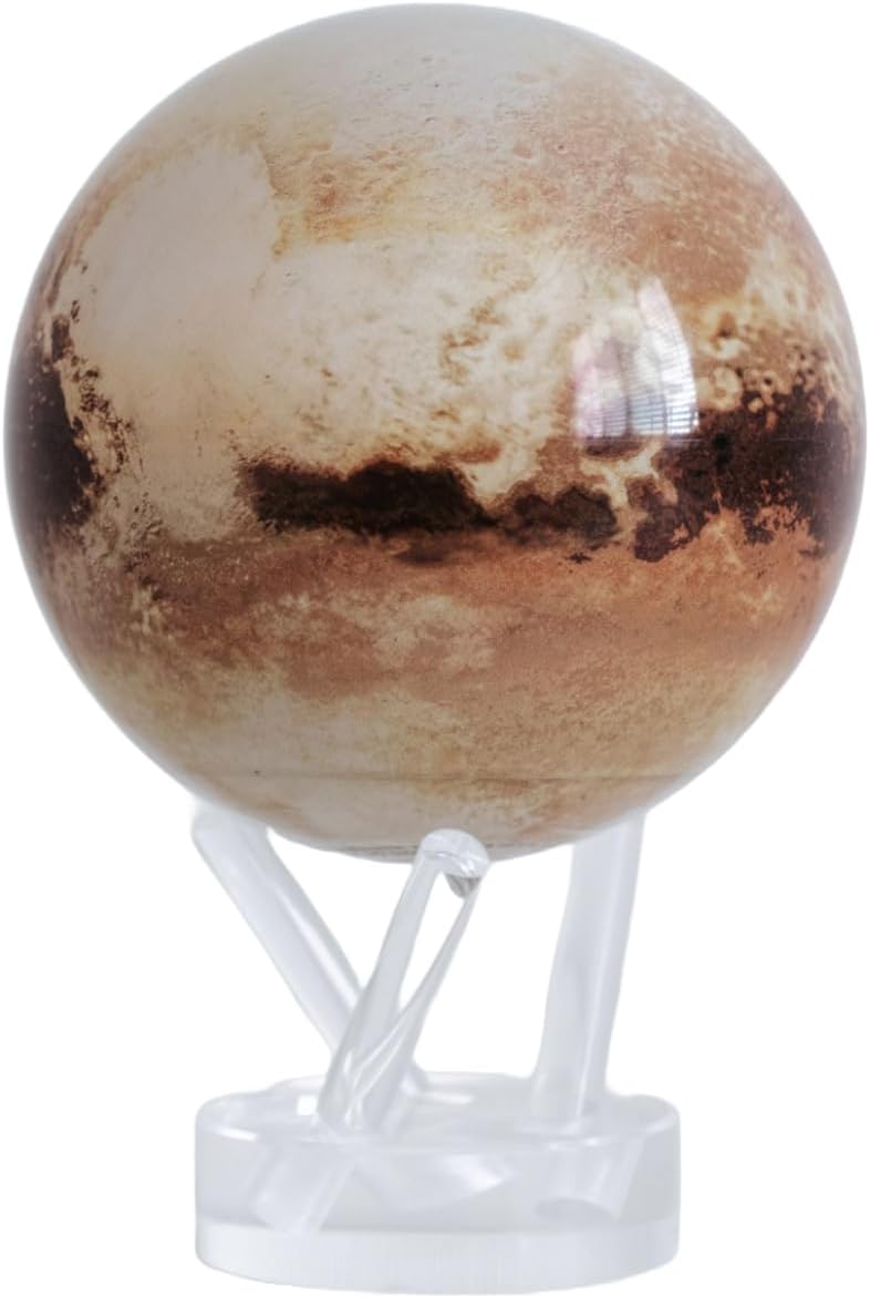 MOVA Globe Space Series Pluto 4.5 Inch with Base Solar Powered Rotating Globe Unique Gift and Home or Desk Decoration for Men Women Children