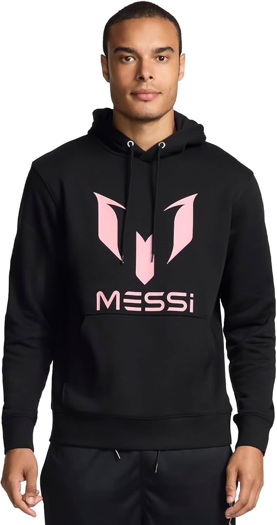 Messi Men's Essential Wingstar Hoodie, Pullover Sweatshirt With Drawstring | Comfortable Fit