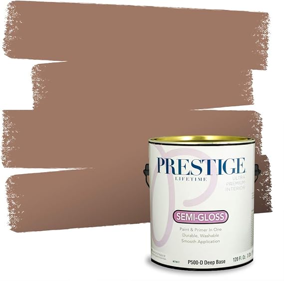 PRESTIGE Paints Interior Paint and Primer in One, 1 Gallon, Semi-Gloss, Cinnamon Bun
