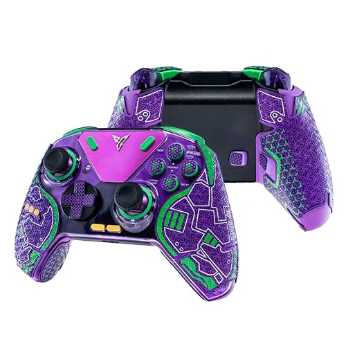 Controller Grips for FLYDIGI Vader 3 PRO  4 PRO & APEX 34, Skin kit,Anti-Skid, Multi-Texture, Sweat Absorption Purple, Green and Silver, for FLYDIGI Vader 3 PRO  4 PRO & APEX 34