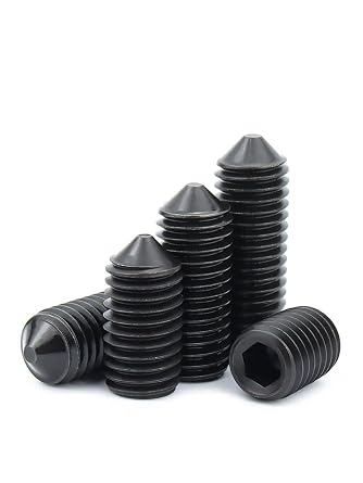 Black 12.9 Steel Hex Socket Set Screws Cone Point Grub Screws DIN914 M2-M16 100,M2 x 2mm
