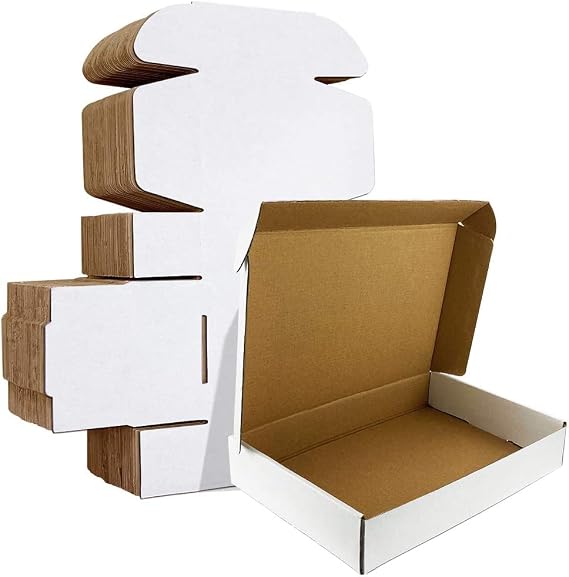 HORLIMER 20 Pack White Shipping Boxes, 30.5x22.9x7.6cm(12x9x3 inches) Corrugated Cardboard Mailing Box