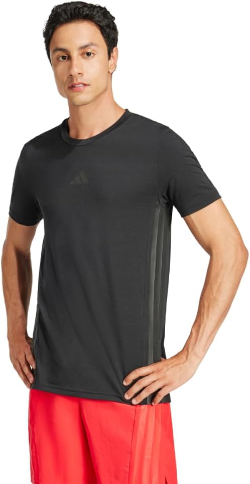 adidas Mens Designed 4 3-Stripes Tee Casual Tops Casual - Black