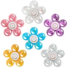 ATESSON 6 Pack Fidget Spinner Glitter Liquid Fidget Toys for Stress Relief Anxiety ADHD Autism Boredom Birthdays Party Favors Classroom Prizes Colorful Fidget Spinners for Kids Adults