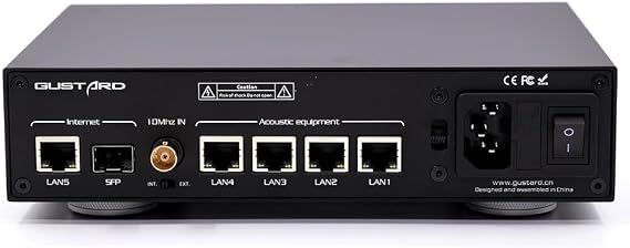 Gustard N18 pro HiFi Audio Network Switch - 1*SFP + 5*10/100/1000M Adaptive ethernet Interface + 1*10M BNC (Black)