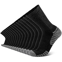 COOVAN 8 Pairs Mens Cushioned Crew Socks Athletic Moisture Wicking 8 Pack Work Socks