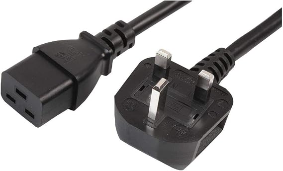 Pro Elec PEL01180 UK Plug to IEC C19 Power Lead, 16A, 5 m, Black