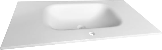 39" Bathroom Vanity Top with Sink, Solid Surface Bathroom Countertop | MEDUNJESS Bathroom Sink Countertop, Single Hole Vanity Sink Top, Vanity Tops with Sink (39X21 inch)