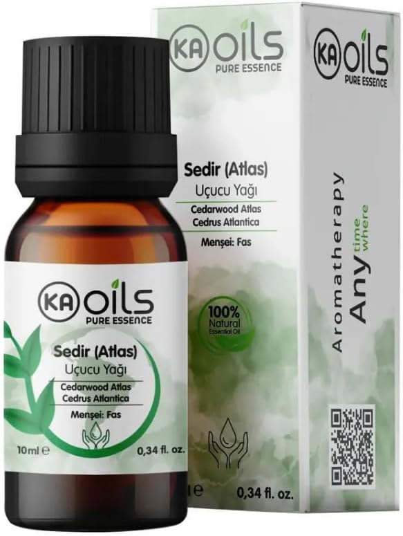 KAOils Sedir Ağacı Uçucu Yağı 10 ml | Cedarwood Atlas Essential Oil | Odunsu Kokusu ile Rahatlatıcı | Aromaterapi ve Difüzör için Saf Yağ