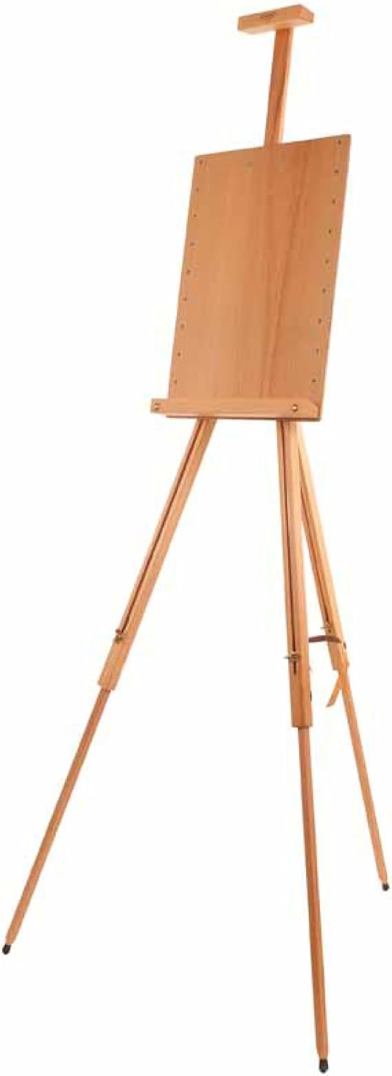 Mabef M/26 Field Easel Oiled Beechwood Tripod Easel with Adjustable Panel, Indoor/Outdoor Use, Supports Canvases up to 4 kg
