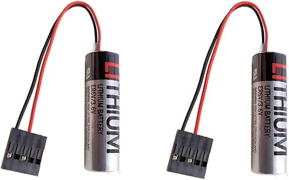 YICUAA (Pack of 2) ER6V/3.6V ER6VC3N 2000mAh with JAE5PIN Plug The PLC Battery CNC Replace for Toshiba CNC for Yaskawa with JAE5PIN Plug