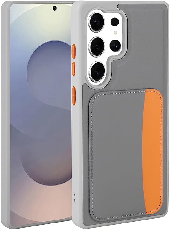 Kilifplus Samsung Galaxy S25 Ultra ile Uyumlu Kılıf Kartlık Bölmeli X-Kart Silikon Kapak, Premium Koruma, Koyu Gri