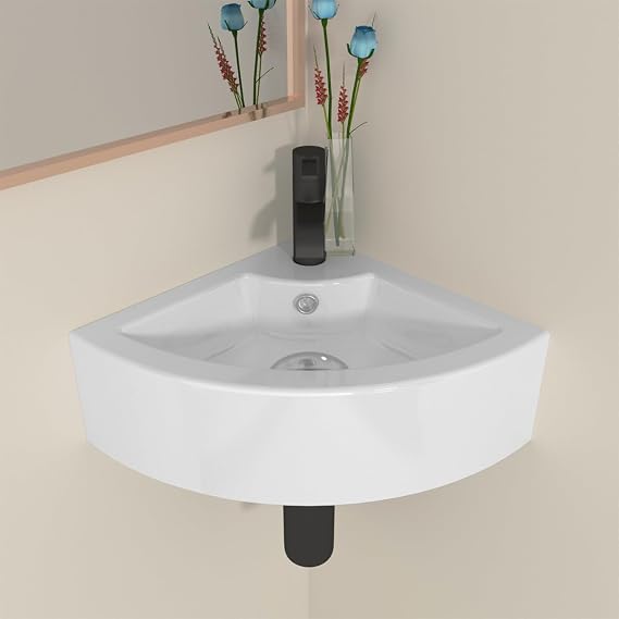 Corner Wall Hung Sink Bathroom Ceramic Small Cloakroom Wash Basin Sink