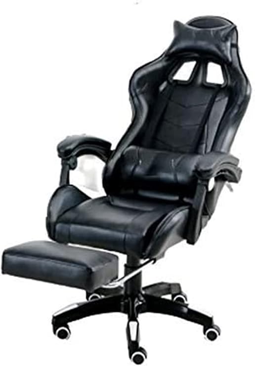 Office Chair E-Sports Chair Racing Game Chair Ergonomic Computer Chair Telescopic Footrest Seat PU Leather Headrest Lift Swivel Chair Chair (Color : C) Needed