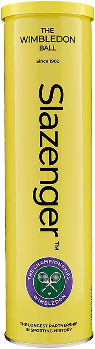 Slazenger Tennis Ball, Official Wimbledon Ball, ITF Approved, Metal tin (4 Balls)