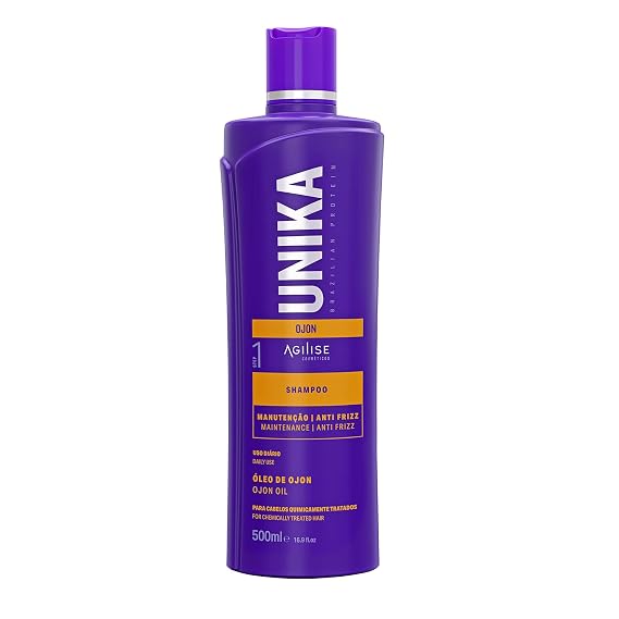 agilise Unika Batana Oil Sulfate-Free Shampoo for Keratin Treated & Chemically Treated Hair - Olive, Coconut & Ojon (Batana) Oil, Paraben-Free, Color-Safe Smoothing & Repair, pH Balanced 4.0-5.0