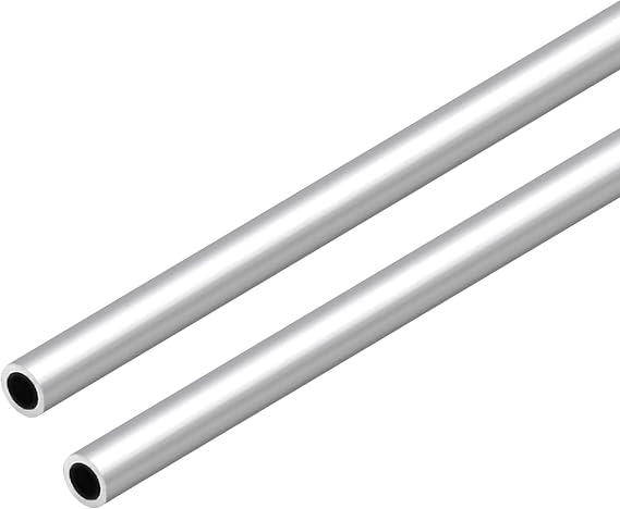 6063 Aluminum Round Tube, 8mm OD 1mm Wall Thickness 300mm Length Metal Seamless Straight Tubing for DIY Crafts Model 2pcs