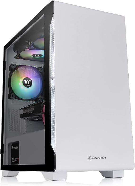 Thermaltake S100 TG Snow Edition Tempered Glass Mini Tower PC Case White with Swing Door Panel CA-1Q9-00S6WN-00 CS7886