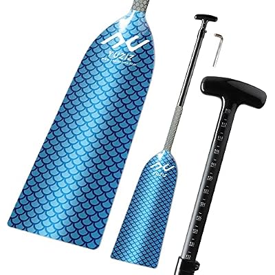 Adjustable Dragon Boat Paddle 43.3-52 Inch, IDBF Approved All Carbon Fiber Paddle with Non-Slip Rod Cover GreenOrangePurpleBlue
