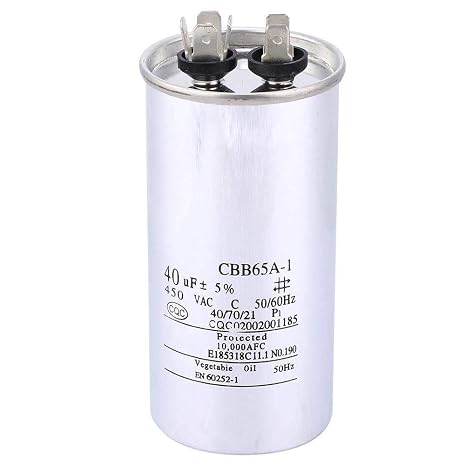 CBB65 Capacitor 40uF 450V AC, Motor Run Start Aluminum Foil for Compressor