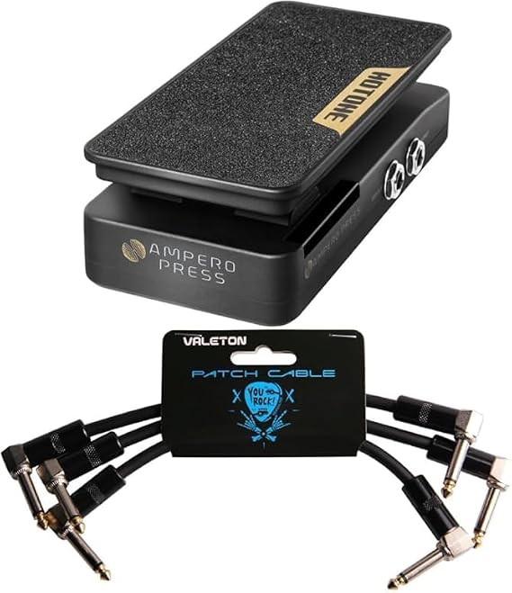 Hotone Ampero Press Volume Expression 2 in 1 Guitar Effects Pedal Passive EXP + 3 Patch Cables Bundle