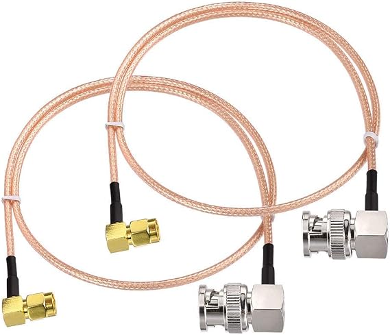 Superbat 20Inch SMA Male to BNC Male Adapter Right Angle RG316 Cable 2Pcs