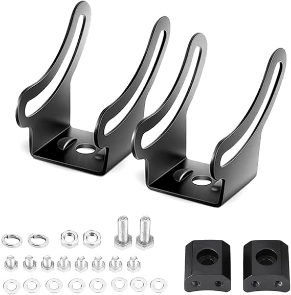 LED Light Bar Base Mounting Bracket Universal Adjustable Slide Mounting Brackets 2PCS Side Bracket Kit for Most Straight or Curved Light Bars from 4 inch up to 52 inch(Pack of 2)