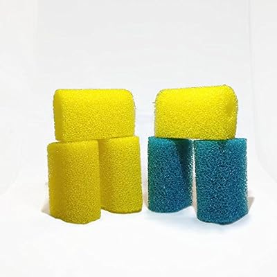 Hidom Internal Aquarium Filter Foam Sponge Set for AP-1600F 4 x Yellow - 2 x Blue