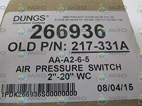 266936 120 VAC, 2 to 20, 5-AMP, AIR Pressure Switch, Formerly 217-331A, NEMA Type 4