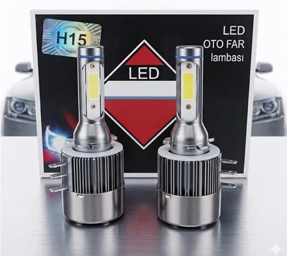 Fıat Egea Uyumlu Gündüz Farı H15 Beyaz Led Xenon Far Ampulü 8000 Lümen 2 Adet