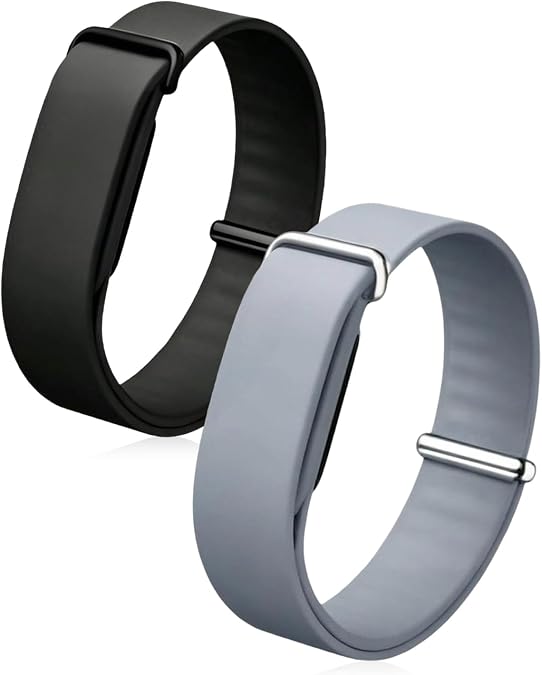 2 Pack Band Compatible with Google Fitbit Air Screenless Activity Tracker, Soft Silicone Replacement Strap, Waterproof Sport Wristband, Adjustable Fitness Tracker Band for Men Women
