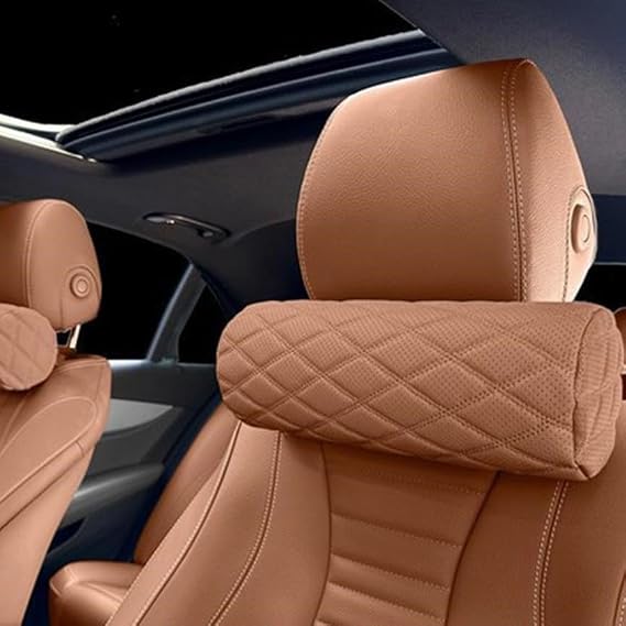 Car Neck Pillow, Car Headrest Pillow for Driving with Adjustable Strap, Memory Foam Neck Pillow with Removable Cover, Soft Comfortable Seat Head Pillow Cushion for Most Cars