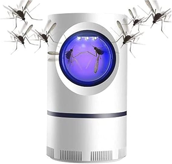 Advanced Mosquito Exterminator – Suction Fan,No Zapper,Silent Photocatalyst Vacuum Trap with USB Power Adapter, Child Safe,for Indoors Outdoors Home Bedroom (White-A)