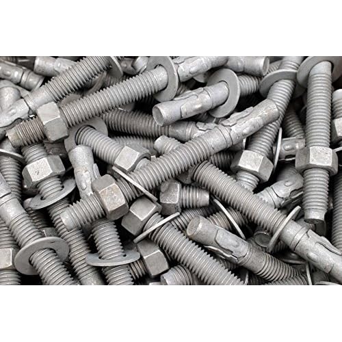 10 Galvanized Concrete Wedge Anchor Bolts 58 x 6 Includes Nuts & Washers