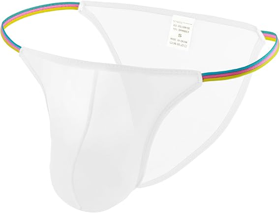 Men's Ice Silk Bikini Briefs Jockstrap Bugle Pouch Panties Low Rise Underwear
