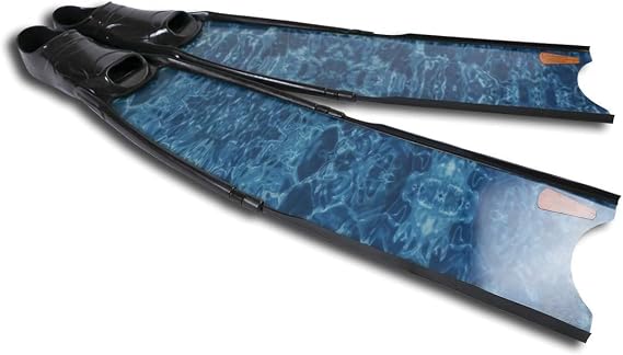 Blue Camo Freediving and Spearfishing Fins (EU 43-44 / US 9-10, Hard)