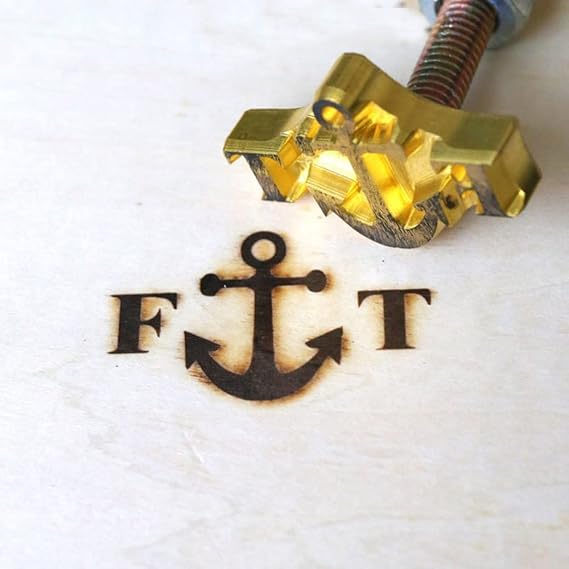 Custom Branding Iron Kit for Wood Leather Steak, Personalized Burning Stamp Wedding Design Customizable,Wedding Anchor Design Stamp