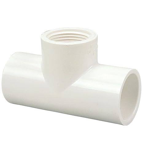 NIBCO Fig No 402-101, 3/4 in. x 3/4 in. x 1/2 in. PVC Tee Slip x Slip x Female Iron Pipe Thread (FIPT), Schedule 40, Threaded