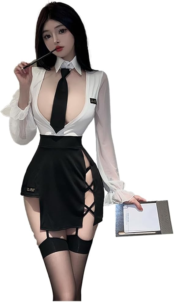 Women's sexy office secretary cosplay maid outfit Japanese naughty cute teacher outfit lingerie