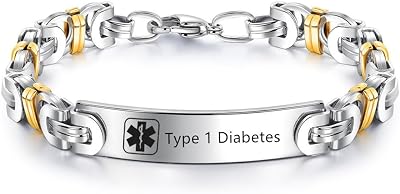 ZKXXJ Medical ID Bracelet for Men & Women - Stainless Steel Byzantine Chain Bracelet, Emergency Identification, Health Alert Jewelry with Medical Card, Customizable