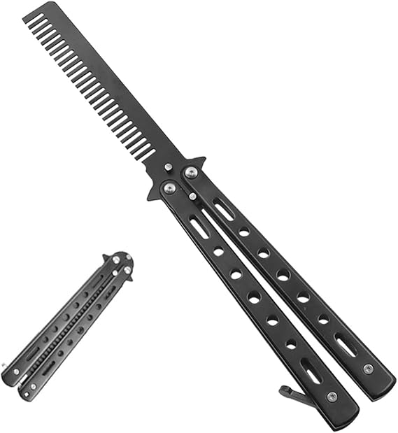Butterfly Comb, Stainless Steel, Portable, Foldable Hair Styling Accessory for Human and Pet Hair