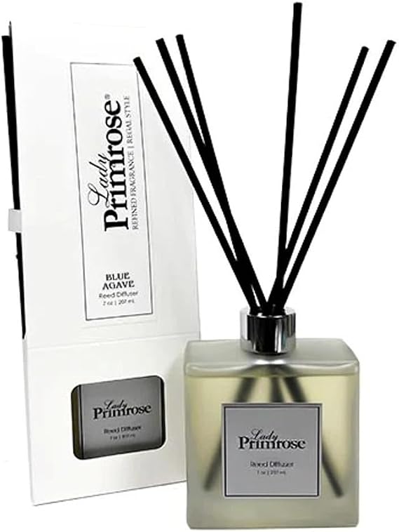 Lady Primrose Blue Agave Reed Diffuser, Clear