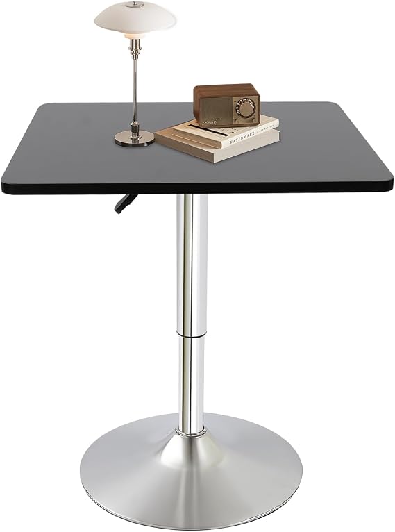 Adjustable Height Square Bar Table with 360 Rotation,Pub Cocktail Table for Home,Bar,Cafe
