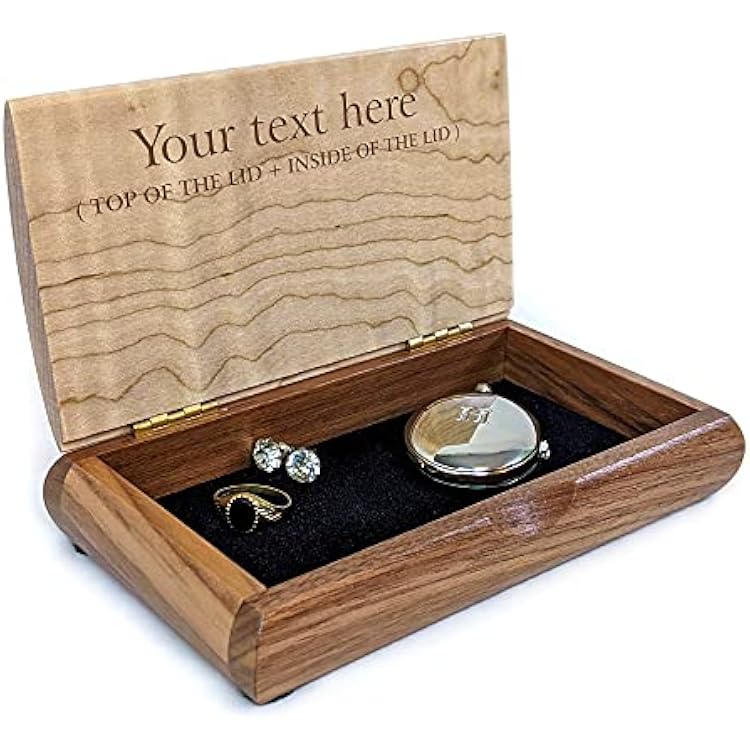 Mikutowski Woodworking Personalized Wooden Keepsake Box - Handmade in USA - Wood Art Artisan Trinket Box - Original Engraved Keepsake Box Organizer - A Great Personalized Gift for Your Loved Ones