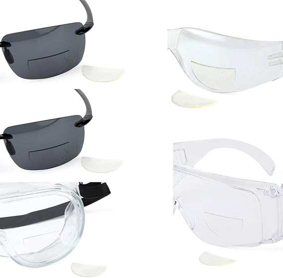 WENDA 5 Pack, +1.25 Great View Reusable Stick-On Bifocal Lenses Reader Magnifying Adhesive Reading Lens Sticker Sport Sunglass Safety Glasses Magnifier Add On Goggles (5 Pack, +1.25)