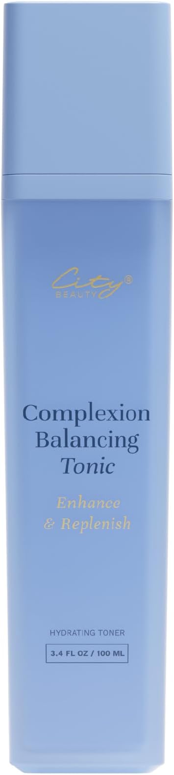 City Beauty Complexion Balancing Tonic - Toner for Face - Alcohol Free Hydrating Facial Toner with Ceramides & Niacinamide - Anti Aging Skincare for Deep Hydration & Glow - 3.4 oz