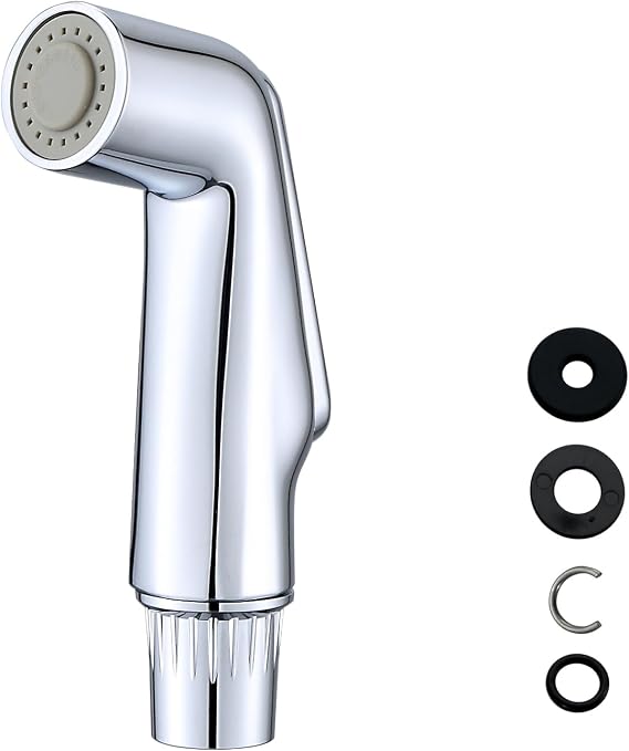 Kitchen Sink Sprayer Replacement Head, Side Spray Attachment for Faucet, Pull Out Spray Nozzle Head, Easy Install, Chrome