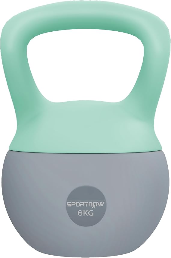 SPORTNOW 4/6/8/10/12kg Soft Kettlebell with Non Slip Handle Grey