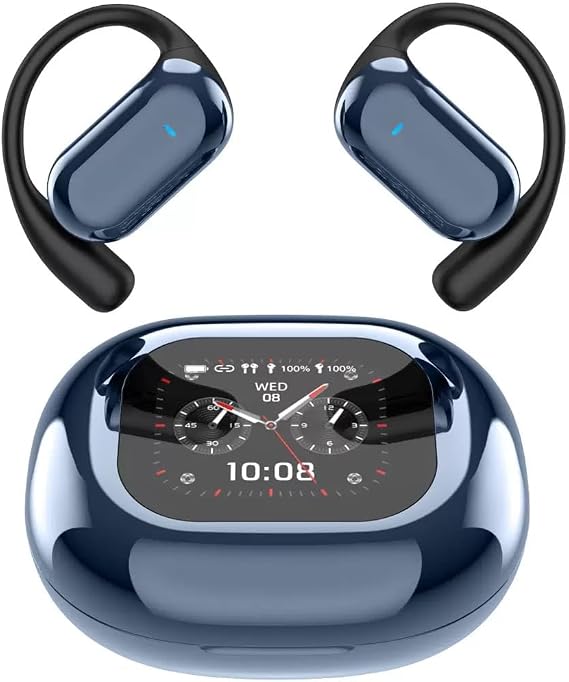AI Language Translator Earbuds, OWS LCD Touch Screen Real-Time Translation Headphones 150 Languages&Accents&10 Languages Offline Translation, Translation Device for Travel Business Learning Meeting