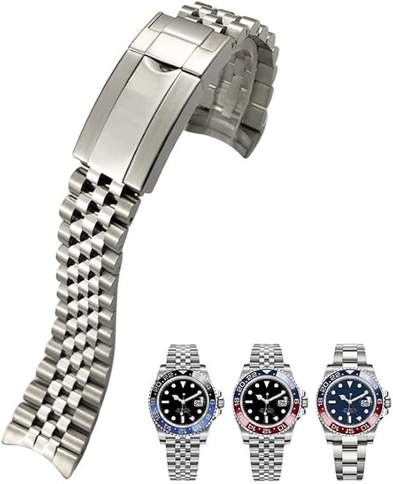 CZKE 20mm Watch bands For Rolex Strap GMT Master II Wrist Watch Band Bracelet Jubilee with Oyster Clasp 904L Solid Stainless Steel Watchband